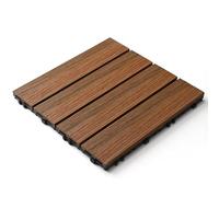Dalles de terrasse emboîtables, Verrouillage WPC Decking extérieur multicolore for les terrasses de chemins jardins 11 pièces(Faux Teak)