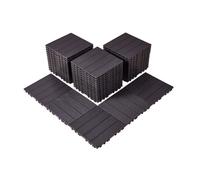 VEVOR Dalles de terrasse emboîtables Lot de 54 300×300 mm Imperméable Marron foncé