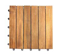 Dalles de terrasse en Bois Planches à Emboîtement Carré Jardin Patio Balcon Bois Acacia Lame Terrasse Revêtement de Sol