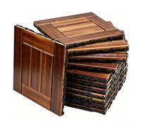 Dalles de Terrasse en WPC Emboîtables avec Aspect Bois, 30x30 cm Caillebotis Extérieur Facile à Installer pour Patio Jardin Spa(11)