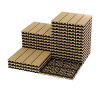 Dalles de terrasse imbriquées imperméables 30x30cm, revêtement de sol extérieur composite durable avec trou de drainage, dalles de sol à fixation facile pour balcon, véranda, piscine, cour, allée, 9 9