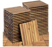 tectake® 40 Dalles clipsables exterieur 31x31 cm, Caillebotis exterieur Dalle Bois d'acacia, Surface couverte 3.844 m², Résistant intempéries, Revêtement de sol extérieur Terrasse Balcon Veranda Spa