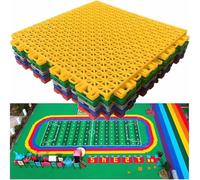 Dalles drainantes, Dalles de Sport extérieur for école Maternelle, Dalles Sol modulaires emboîtables à Drainage Rapide, Tapis Puzzle Monter soi-même(Yellow)