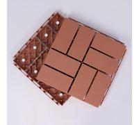 Dalles et lames de terrasse en composite, Paquet extérieur composé de verrouillage carré de tuiles de platelage de 24 styles multicolores 2(Brick red,8 stripes)