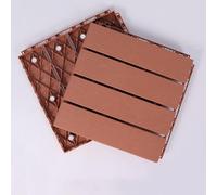 Dalles et lames de terrasse en composite, Paquet extérieur composé de verrouillage carré de tuiles de platelage de 24 styles multicolores 2(Brick red,4 stripes)