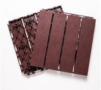 Dalles et lames de terrasse en composite, Paquet extérieur composé de verrouillage carré de tuiles de platelage de 24 styles multicolores 2(Dark brown,4 stripes)