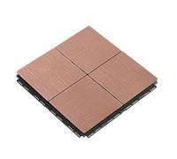 Dalles et lames de terrasse en composite, Tuiles de terrasse emboîtables en bois, bois de café, 6/7 pièces(Wood,6 Pcs)