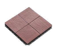 Dalles et lames de terrasse en composite, Tuiles de terrasse emboîtables en bois, bois de café, 6/7 pièces(Coffee,7 Pcs)