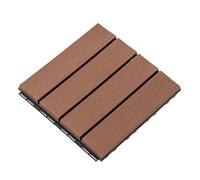 Dalles et lames de terrasse en composite, Tuiles de terrasse emboîtables en bois Bois de café 9/18 pcs(Coffee,18 Pcs)