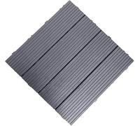 Dalles et lames de terrasse en composite, Tuiles de verrouillage extérieures de plate-forme de WPC 9 PCs multicolores(Chocolate)