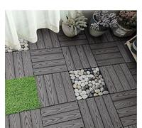 Dalles et lames de terrasse en composite, Tuiles de verrouillage extérieures de plate-forme de WPC 9 PCs multicolores(Embossed Gray)