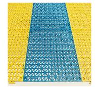 Dalles Garage Caillebotis Douche Durable dalle Clipsable Ajourée Antidérapante Drainage Balcon Salle Bain(Yellow-blue,32 pieces)