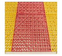 Dalles Garage Caillebotis Douche Durable dalle Clipsable Ajourée Antidérapante Drainage Balcon Salle Bain(Yellow-red,32 pieces)