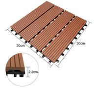 Dalles terrasse - 30x30 cm - 11 pcs - Composite plastique - Imitation bois marron