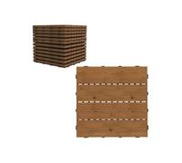Outsunny Dalles terrasse - caillebotis - Lot de 12 pcs, Surface Max. 1,08 m²- emboîtables, Installation très Simple, dim. 30 x 30 cm
