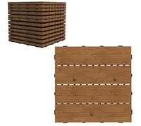 Outsunny Dalles terrasse - caillebotis - Lot de 12 pcs, Surface Max. 1,08 m²- emboîtables, Installation très Simple, dim. 30 x 30 cm