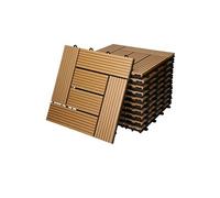 ECD Germany WPC Carreaux de Terrasse 30x30 cm - 11 Pièces par 1m² - avec Aspect Mosaïque -