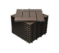 WPC Carreaux de Terrasse 30x30 cm - 22 Pièces par 2m² - avec Aspect Mosaïque -