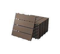 Dalles Terrasse Clipsables WPC 30x30 cm/55 pièces=5m² Marron Foncé Strié