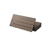 ECD Germany WPC Carreaux 60x30 cm -24 Pièces par 4m² - avec Aspect de Bois - Marron Foncé - Dalles avec Système de Drainage - pour Terrasse de Balcon Patio Jardin Piscine - Carreaux de Sol Extérieur