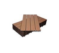 Dalles Terrasse Clipsables WPC 60x30 cm/6 pièces=1m² Marron Clair Strié Aspect