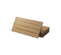 Dalles Terrasse Clipsables WPC 60x30 cm/6 pièces=1m² Teck Strié Aspect Bois