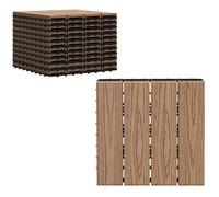 Dalles terrasse - Outsunny - caillebotis lot de 11 pcs emboîtables installation simple - composite - 30x30cm