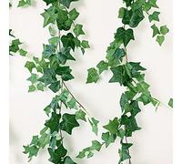 Dallisten Kit de Lierre Artificiel sans Odeur à 3 brins de Lierre Artificiel de 180,3 cm avec Feuilles Vertes, Fausses Plantes à Suspendre pour Chambre, fenêtres, Murs, Mariage, décoration extérieure
