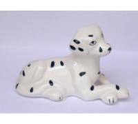 Dalmatien couché en Porcelaine 13cm de Long - Chien - Animaux - Set Figurine + 1 Carte Tigre