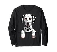 Dalmatien Funny Peeking Pocket Puppy Dog Lover Manche Longue