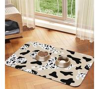 Dalmatien Mignon,Tapis d'alimentation pour Animaux de Compagnie, Sets de Table en Cuir PU pour Chats et Chiens,40x60cm
