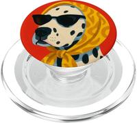 Dalmatien Tendance, Chien dans des Nuances et Une écharpe, Style Artistique Audacieux PopSockets PopGrip pour MagSafe