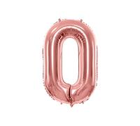 DaLoKu Ballon gonflable chiffre 86 cm XXL Ballon gonflable anniversaire âge nouvel an décoration fête couleur : numéro 0 - rose gold