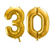 DaLoKu Ballon gonflable chiffre 86 cm XXL Ballon gonflable anniversaire âge nouvel an décoration fête couleur or taille 30