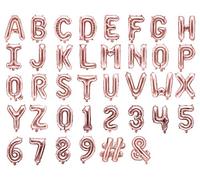 DaLoKu Ballon gonflable en aluminium en forme de lettres et chiffres - 35 cm - Pour anniversaire, mariage, fête prénatale, Nouvel An - Décoration - Couleur : doré rose - Dimensions : Lettre - R