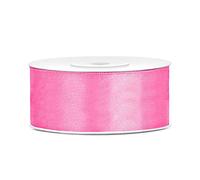 DaLoKu - Ruban de satin - 6/12/25/38/50/100 mm x 25 m - Dimensions : 25 mm x 25 m - Couleur : rose