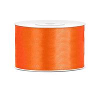 DaLoKu - Ruban de satin - 6/12/25/38/50/100 mm x 25 m - Dimensions : 38 mm x 25 m - Couleur : Orange