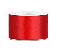DaLoKu - Ruban de satin - 6/12/25/38/50/100 mm x 25 m - Dimensions : 38 mm x 25 m - Couleur : rouge