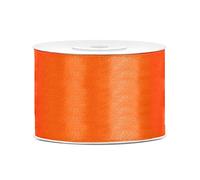 DaLoKu - Ruban de satin - 6/12/25/38/50/100 mm x 25 m - Dimensions : 50 mm x 25 m - Couleur : orange
