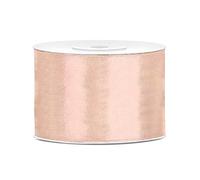DaLoKu - Ruban de satin - 6/12/25/38/50/100 mm x 25 m - Dimensions : 50 mm x 25 m - Couleur : pêche