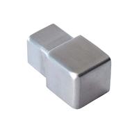 Dalsys 12,5mm Embout pour profilé carré en acier inoxydable brossé, Finition Bord Propre