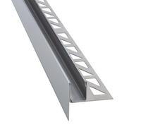 Dalsys 148cm Cale inclinée pour la prise de verre 19mm gauche, argent, profilé en U