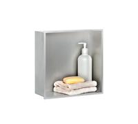 Dalsys Niche Murale argenté 30x30x12cm Acier Inoxydable, Anti-Rouille, étanche, Niche de Douche Installation Facile Rangement encastré pour Salle de Bain, Salon, Cuisine ou Bureau