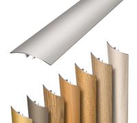 Dalsys profil de transition autocollant, à emboîter et à relier 186 cm x 37 mm en aluminium, barre de seuil avec compensation de hauteur, argent