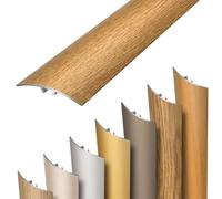 Dalsys profil de transition autocollant, à emboîter et à relier 93cm x 37 mm en aluminium, barre de seuil rattrapage de niveau, décor chêne noble