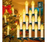 Dalugo 30 bougies LED pour arbre de Noël, guirlande lumineuse 10M blanc chaud avec minuteur et clip, câble USB, 8 modes pour cheminée, décoration de sapin de Noël