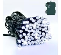 Dalugo Guirlande lumineuse d'extérieur blanc froid avec minuteur - 5 m - 50 LED - Câble vert - Avec minuterie de 6 h - Étanche IP65 - Pour intérieur et extérieur - Décoration de Noël