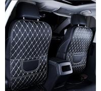 DALUJIE 2 Pièce Protecteur de Dossier de Siège de Voiture pour Audi Q7 7 Seats 2020-2023, Protections de Dossier de Siège en Cuir Protecteur Kick Mat Poussières