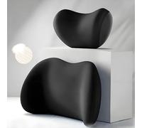 DALUJIE 2 Pièces Appui Tete Voiture pour BYD Seal U DM-i 2023 2024 2025, Mousse Mémoire à 100% Ensemble Appui-tête et Oreiller Lombaire de Voiture pour Voiture Chaise,Black