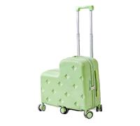 Dalumian Bagage Cabine pour Enfant à chevaucher, avec 6 Roues pivotantes - Valise Rigide dotée d'une pédale Pliable et d'un Porte-gobelet dissimulé - Valise légère pour Enfant chevaucher(Green,18")
